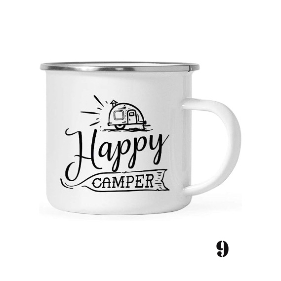 Heat Transfer Retro Ceramic Enamel Mug Classic Large Capacity Mug Gift Cup
