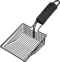 Metal cat litter scoop