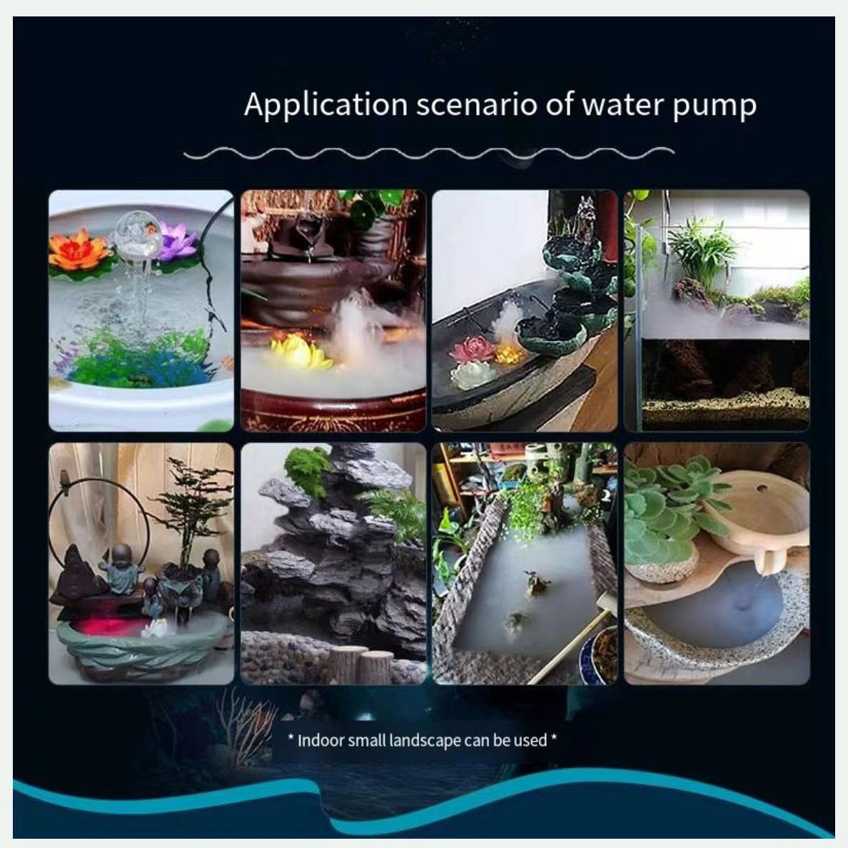 USB fish tank water pump power bank 5V DC brushless pet silent mini small circulation rockery fountain submersible pump