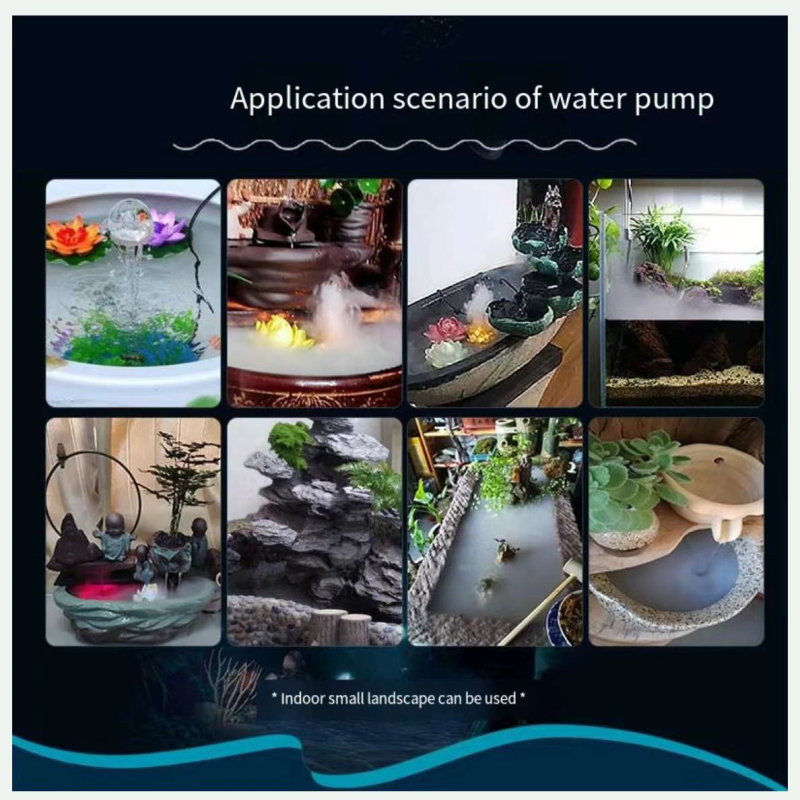 USB fish tank water pump power bank 5V DC brushless pet silent mini small circulation rockery fountain submersible pump