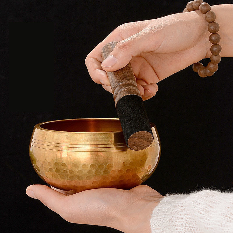 Nepal pure copper Buddha sound bowl yoga meditation bowl Tibetan singing bowl copper bowl Buddha sound bowl copper chime ear bowl ornaments