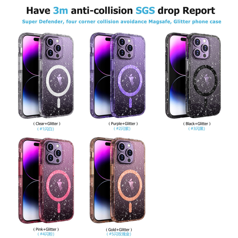 Four-corner anti-collision hard magnetic phone case for iPhone 12-15pro max