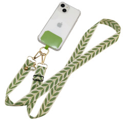 Mobile phone strap lanyard long crossbody shoulder chain pearl pendant pendant adjustable neck wide cloth shell cross-border