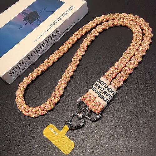 Mobile phone lanyard crossbody ponytail braided rope ins outdoor mobile phone strap ladies long travel tourism shopping