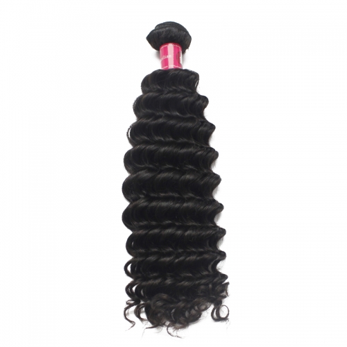 Deep wave virgin human hair Brazilian hair bundles