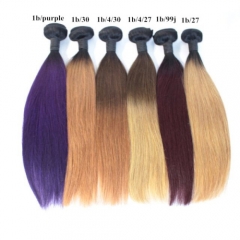 Ombre straight hair Brazilian color hair 100% human hair