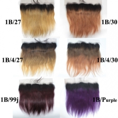 13x4 Ombre Straight Lace Frontal Brazilian Hair Swiss Lace Frontal