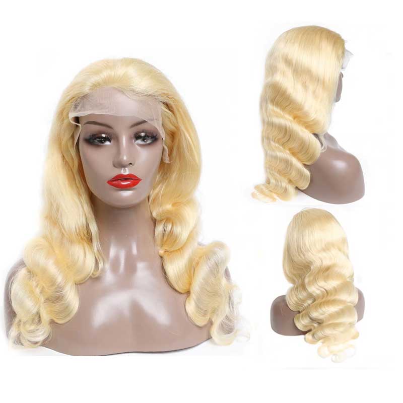 wavy blonde lace front wig