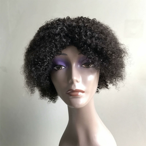 Kinky Curl Short Wig Non Lace Human Hair Wigs Natural Black Pixie Wig
