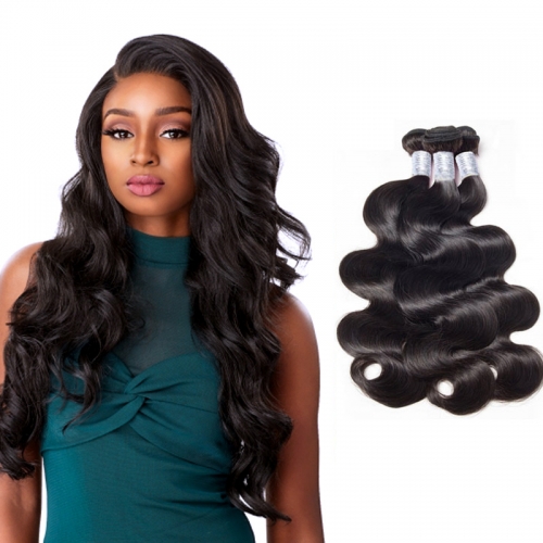 Unprocessed Brazilian Body Wave Human Hair Bundles Virgin Wavy Hair Weft 1B Natural Black 300g/lot full head