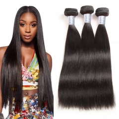 Brazilian Virgin Straight Hair Weft Peruvian Unprocessed Hair Weaves 3 Bundles/lot 1B Natural Black Extensions