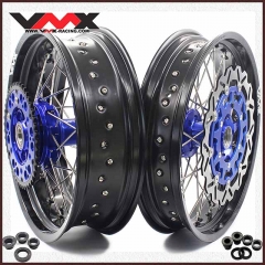 VMX 3.5/5.0 Motorcycle Supermoto Cush Drive Wheels Fit KTM690 SMC Blue Hub With Disc