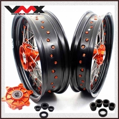 VMX 3.5/5.0 Supermoto Cush Drive Wheel Compatible with KTM690 ENDURO R SMC Orange Nipple