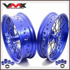 VMX 3.5/5.0 Motorcycle Supermoto Wheel Blue Rim Fit YAMAHA YZ250F/450F YZ125/250 Black