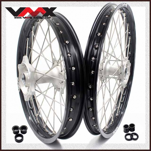 VMX 21/19 MX Off-road Casting Wheel Set Fit HONDA CRF250R 2004-2013 CRF450R 2002-2012 Silver Hub