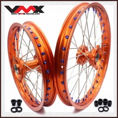 VMX 19/16 Kid's Big Wheel Compatible with KTM SX 85 Orange Rim Blue Nipple