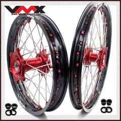 VMX 21/18 enduro Wheels Rims Fit HUSQVARNA TE/TC/TXC/SMR 2000-2013 Red Nipple