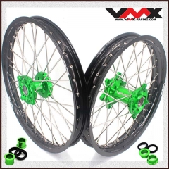 VMX 21/18 Motorcycle Wheels Rims Set Fit KAWASAKI KX250F KX450F 2006-2018 Green Hub