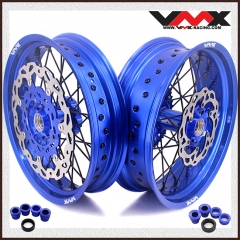 VMX 3.5/5.0 Motorcycle Supermoto Street Stunt Wheel Fit HUSABERG FE FC 250 450 Black Spoke/Nipple