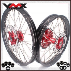 VMX 21/18 Enduro Wheels Set With Disc Compatible with KTM EXC XCW 125 400 2020 Red Hub