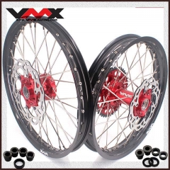 VMX 21/19 MX Wheel with Disc Fit KTM EXC SX 250 530 2003-2020 Red Hub Black Rim