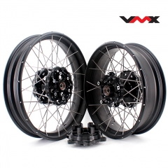 VMX 3.0*19"/4.25*17" Tubeless Wheels Rims Fit  BMW F700GS 2012-2018 Black Hub Black Rim