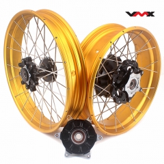 VMX 2.5*19"/4.25*17" Tubeless Wheels Set Fit  BMW G310GS 2016-2023 Black Hub Gold Rim