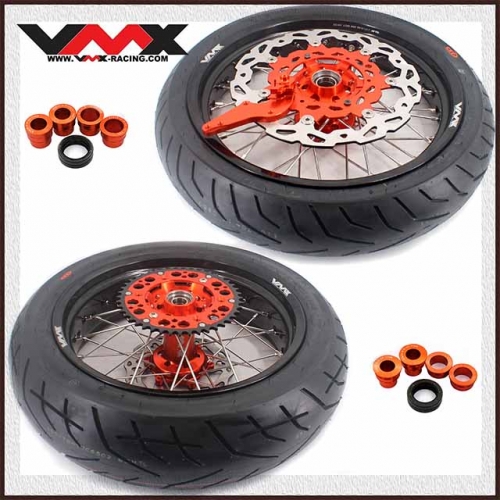 VMX 3.5/5.0 Motorcycle Supermoto Wheels CST Tire Fit KTM SXF EXC 125 450 Orange Hub