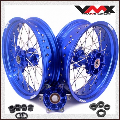 VMX 3.5/5.0 Motorcycle Supermoto Cush Drive Wheels Rims Fit KTM690 ENDURO R SMC Blue