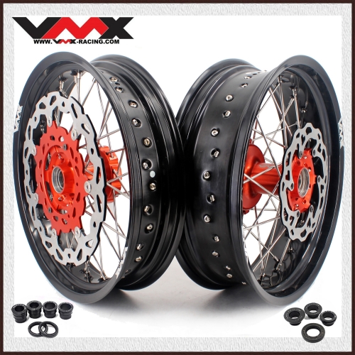 VMX 3.5/5.0 Motorcycle Supermoto Cush Drive Wheel Fit KTM690  SMC Orange Hub With Disc