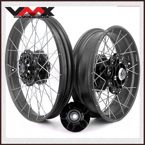 VMX 2.15*21"/4.25*18" Tubeless Wheels Compatible with Honda Africa Twin CRF1000L 2016-2020 Black Hub/Rim