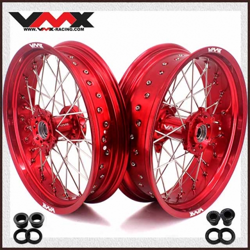 VMX 3.5/5.0 Motorcycle Dirt Bike Supermoto Wheel Fit GAS GAS 2004-2017 Red Hub Red Rim