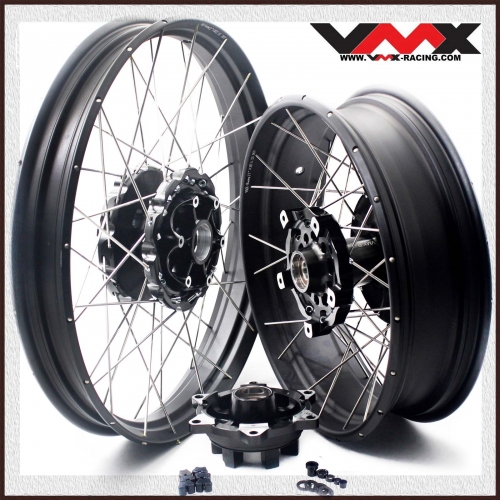 VMX Fit BMW F800GS 2008-2020 Tubeless Wheels 2.15*21"/4.25*17" Rims Black Hub Black Rim