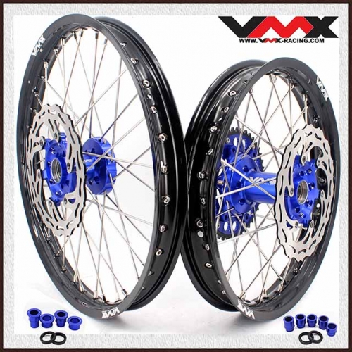 VMX 21/19 MX Motorcycle Wheel Rim Fit YAMAHA YZ125 YZ250 YZ250F YZ450F 2003-2023 Blue Hub With Disc