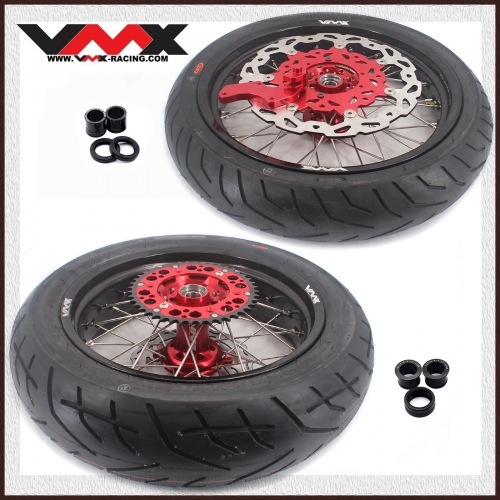 VMX 3.5/5.0 Motorcycle Supermoto Wheels Set With CST Tire Fit HONDA CRF250R CRF450R 2002-2012 Red