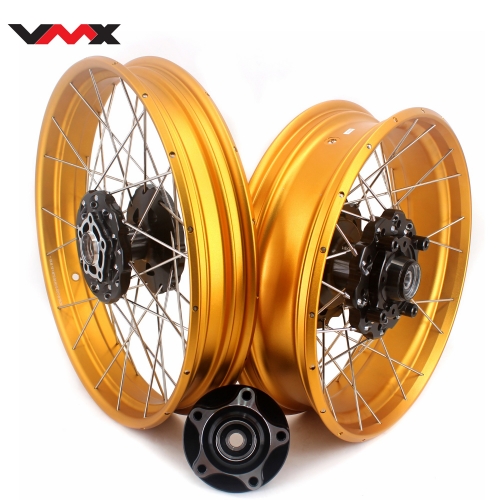 VMX Fit Honda CB500X 2019-2021 Tubeless Wheels 2.5*19"/4.25*17" Black Hub Gold Rim