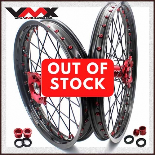 VMX 21/19 MX Wheels Set Fit HONDA CRF250R 2019 CRF450R 2020 Red/Black