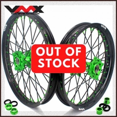 VMX 21/19 MX Wheel Rim Fit KAWASAKI KX250F KX450F 2006-2020 Green Hub/Nipple Black Rim/Spoke