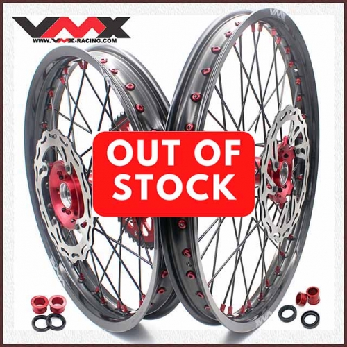 VMX 21/19 MX Complete Wheels Set Fit HONDA CRF250R 2014 CRF450R 2019 Red/Black