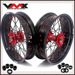 VMX 3.5/5.0 Dirt Bike Supermoto Wheels Compatible with KTM EXC SXF XCF 125 250 530 Red Hub/Nipple