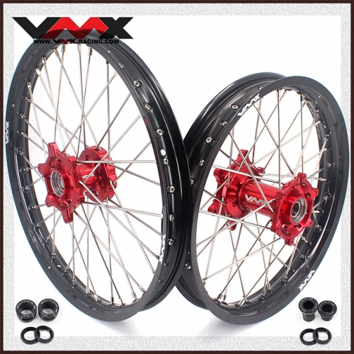 VMX 21/18 Enduro Wheels Rims Fit BETA RR 2013-2022 Red Hub Black Rim