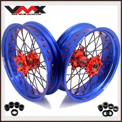 VMX 3.5/5.0 Motorcycle Supermoto Street Stunt Wheel Fit HUSABERG FE FC 04-14 Orange Hub Blue Rim