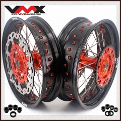 VMX 3.5/5.0 Motorcycle Supermoto Wheels Fit KTM EXC XC-W 250 450 505 Orange Nipple Disc