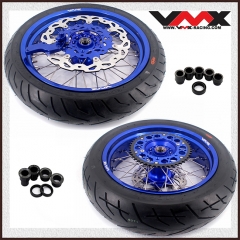 VMX 3.5/5.0  Supermoto Casting Wheels Rims Fit YAMAHA YZ250F YZ450F YZ125 YZ250 Blue Rim CST Tire