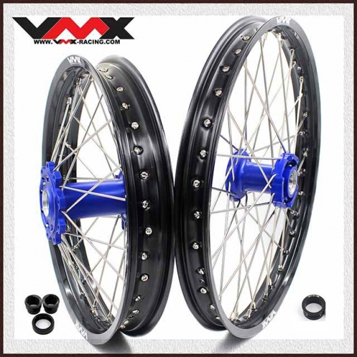 VMX 21/18 Enduro Motorcycle Wheels Rim Set Fit TM Bike 125cc-530cc 2015-2022 Blue Hub
