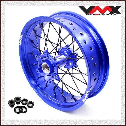 VMX 5.0*17" Motorcycle Supermoto Rear Wheels Set Fit KTM SX EXC  530 Blue Rim Black Spoke