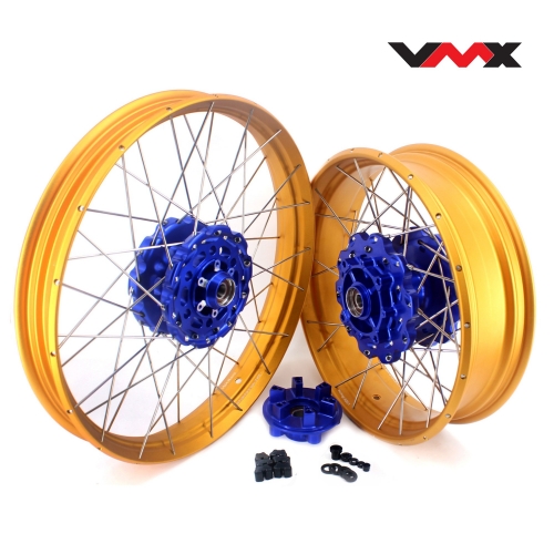 VMX Fit Honda Africa Twin CRF1100L 2020-2022 Tubeless Wheels 3.0*19"/4.25*17"  Gold Rim Blue Hub