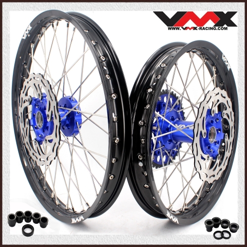 VMX 21/18 Enduro Wheel Set Fit YAMAHA YZ250F/450F YZ125/250 2022 Blue Hub With Disc