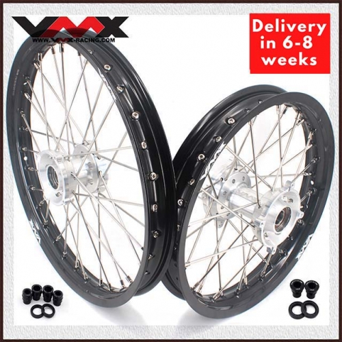 VMX 1.6*19"/1.85*16" Kid's Motorcycle Wheel Compatible with KTM85 SX  2003-2020 Silver Hub