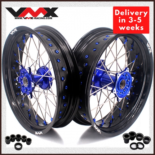 VMX 3.5/5.0 Motorcycle Supermoto Casting Wheels Fit YAMAHA YZ250F/450F YZ125/250 Blue Hub/Nipple